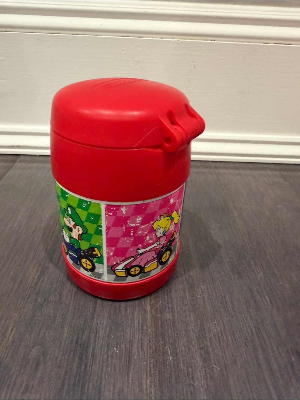Thermos Red Kids Mario Kart Character Food Jar with Racing Art Warm Cold Food